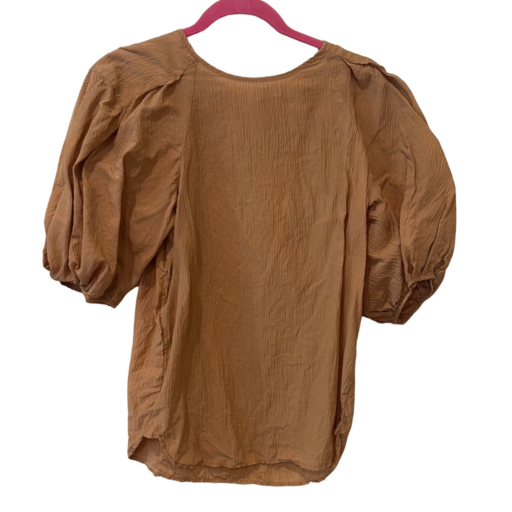 Calypso St. Barth silk puff sleeve top, XS - Picture 2 of 7
